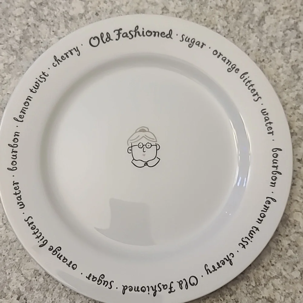 Pottery Barn Cocktail Recipe Plate Set of 4